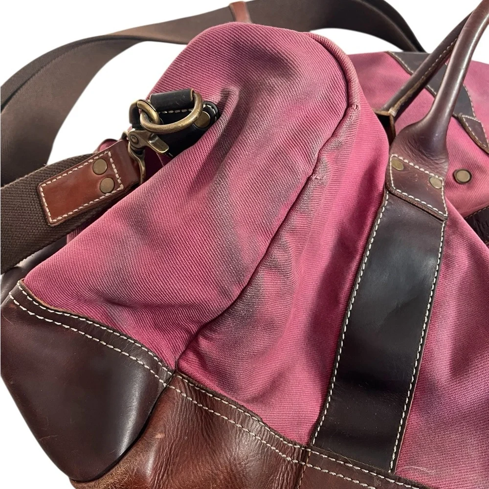 Cole Haan Men’s Large Leather Canvas Shoulder Duffle Bag